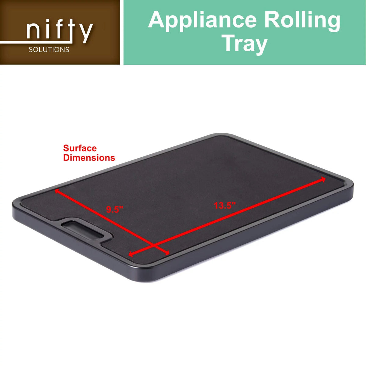 Black Appliance Rolling Tray D10923