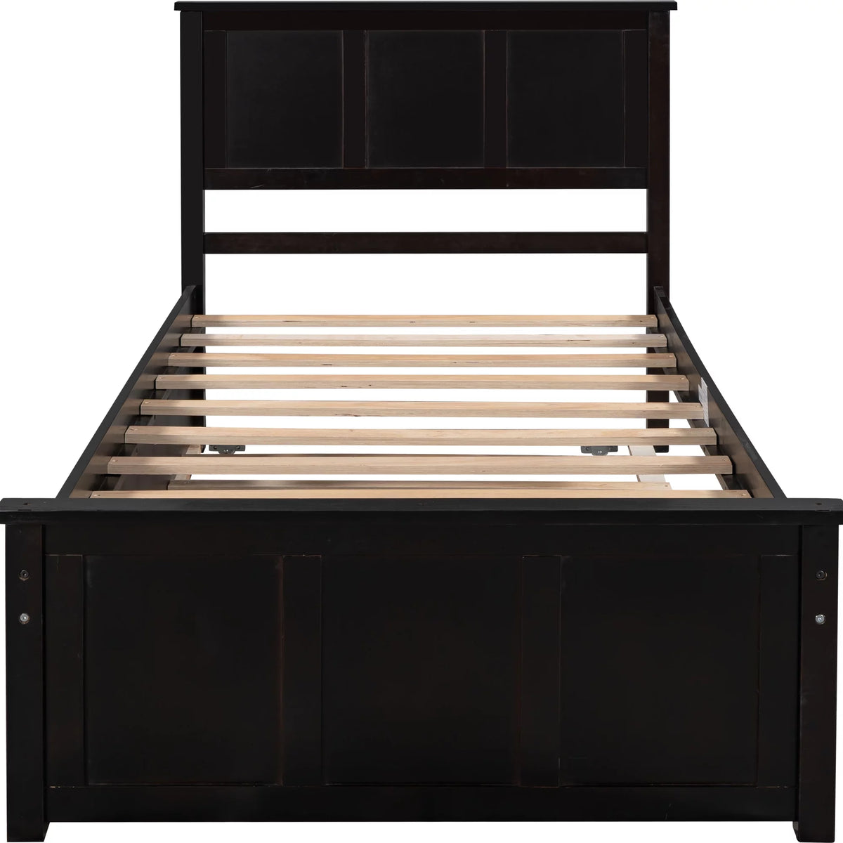 Wood Twin Platform Bed with Headboard & Trundle P618