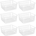 Wire Storage Baskets, Set of 2 White O9974