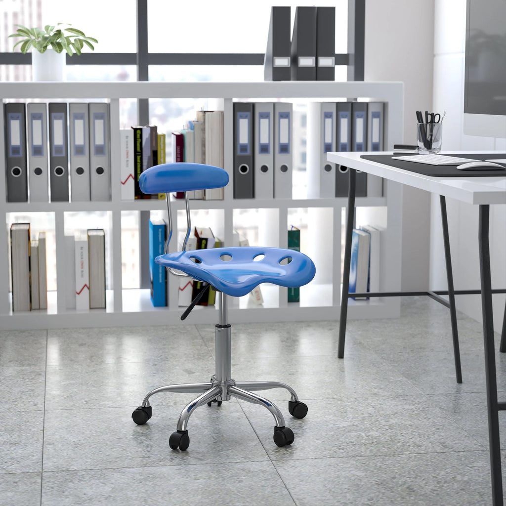 Bright Blue and Chrome Swivel Task Office Chair G4275