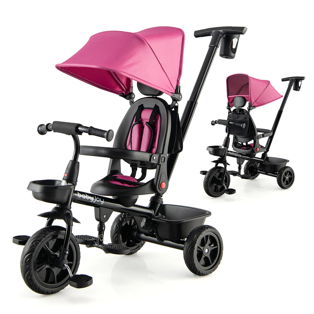 4-in-1 Toddler Tricycle with Adjustable Push Handle C466011