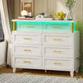 White 8 Drawer Dresser with LED Light A7294