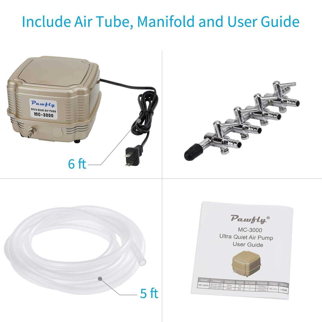 Adjustable Quiet Aquarium Air Pump with Multi-Port Air Flow Control Q39305
