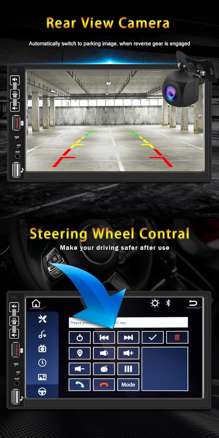 7 Inch Touchscreen Double Din Car Stereo with Backup Camera G84631