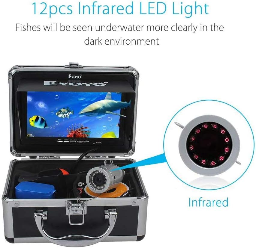 7 inch LCD Monitor 1000TVL Camera 12pcs IR LED DVR Fishing Camera N71938