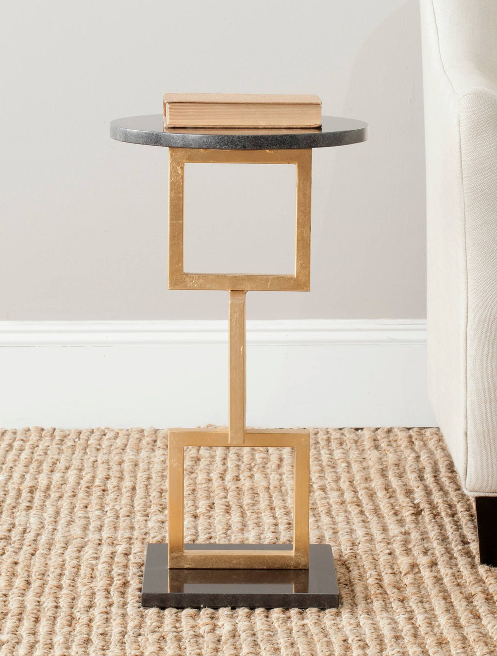 Gold Black Accent Table D3850