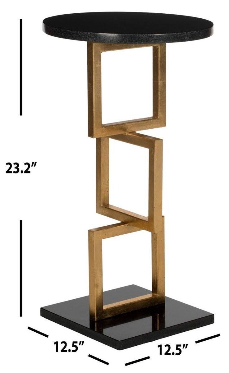 Gold Black Accent Table D3850