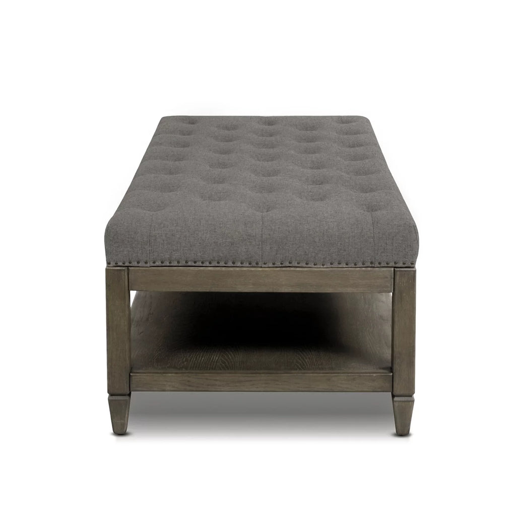 Heathered Grey Tufted Storage Ottoman A460