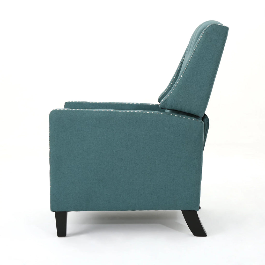 Dark Teal Fabric Tufted Recliner C916