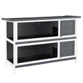 2-Story Wooden Rabbit Hutch with Lockable Doors V96940