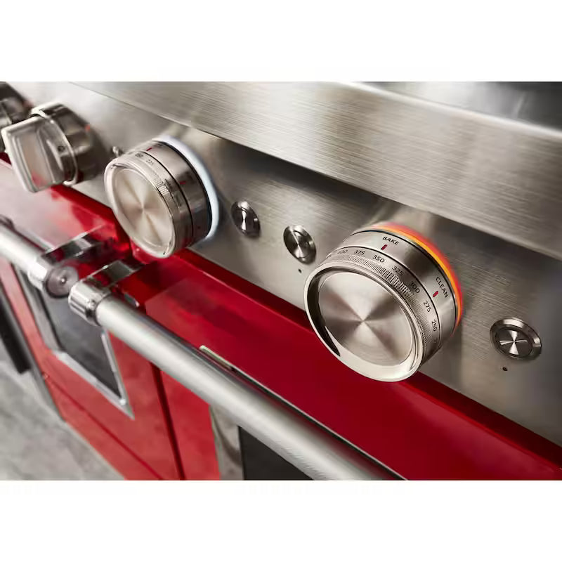 Passion Red Smart Double Oven Gas Range with Griddle P74048