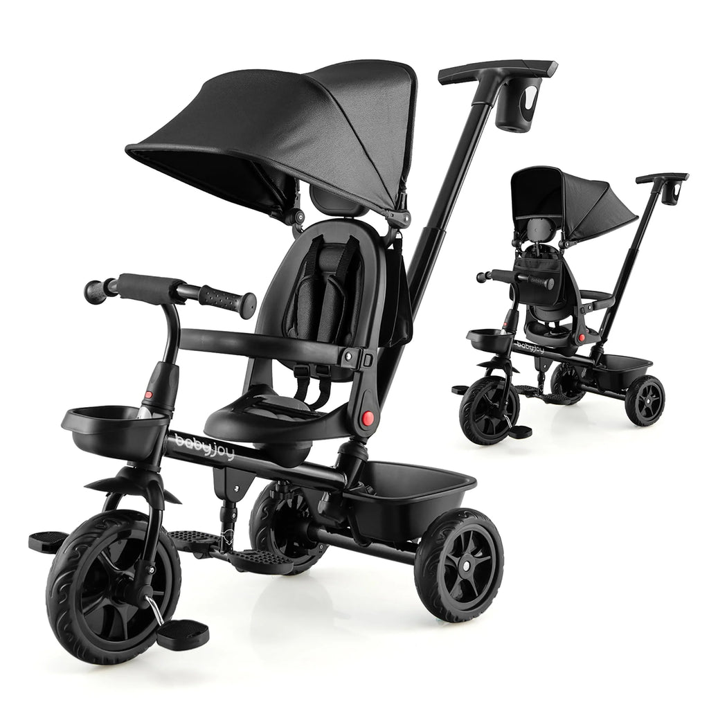 4-in-1 Toddler Tricycle with Adjustable Push Handle C466011