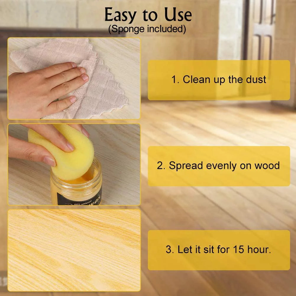 2Pcs Natural Beeswax Wood Furniture Cleaner and Polish Q582128