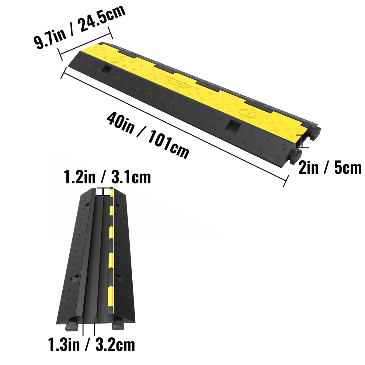 3 Pcs 2-Cable Rubber Electrical Wire Cover Protector Ramp B259