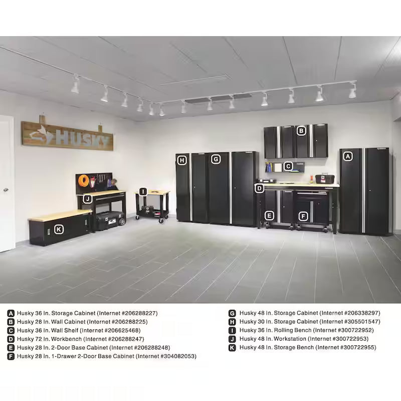 24-Gauge Steel 2-Door Garage Base Cabinet in Black X26935