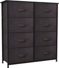 8 Drawer Fabric Dresser with Steel Frame and Wooden Top T226915