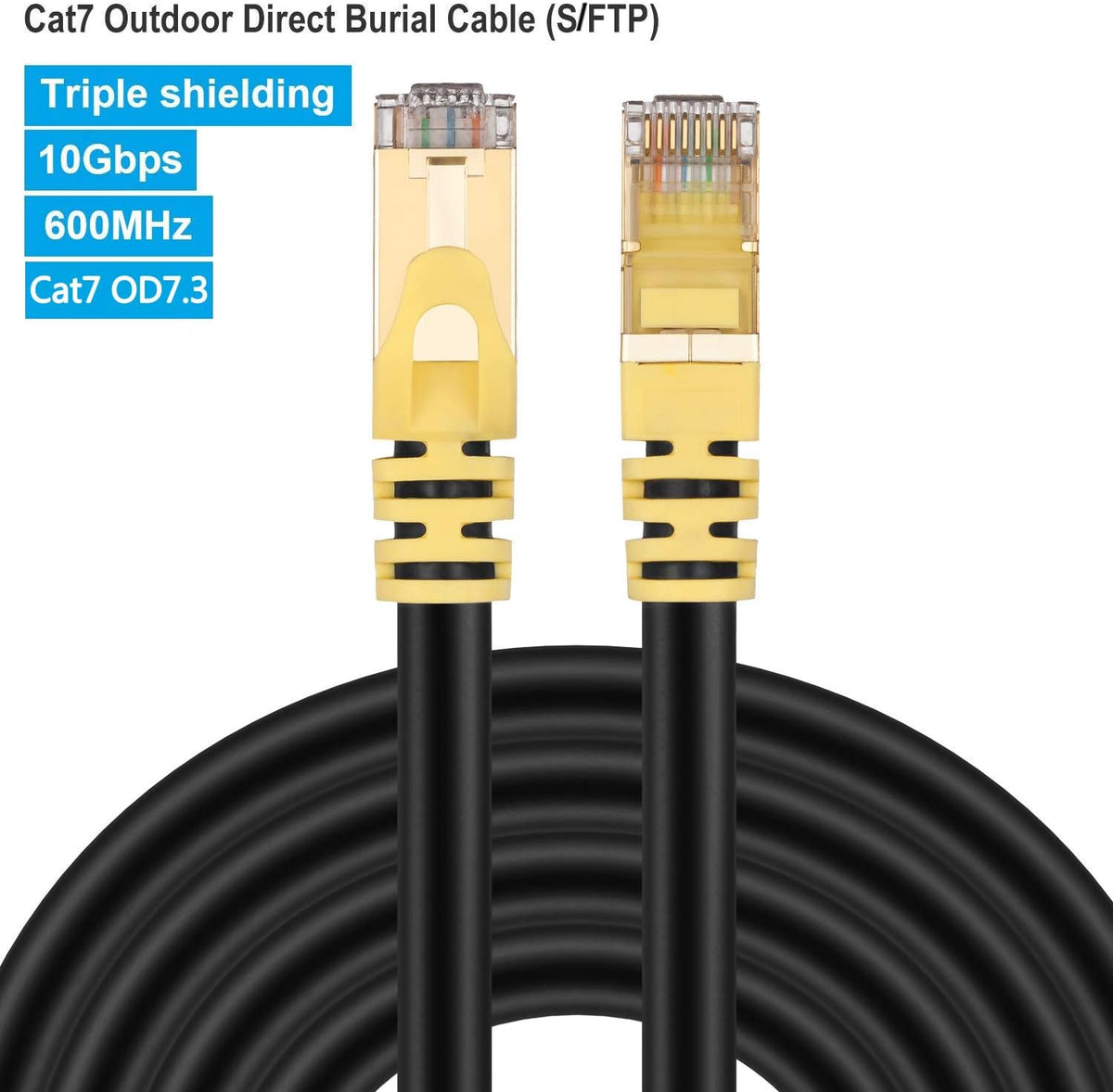 Cat 7 Outdoor Ethernet Cable 350 ft 26AWG 10Gbps 600Mhz L420037