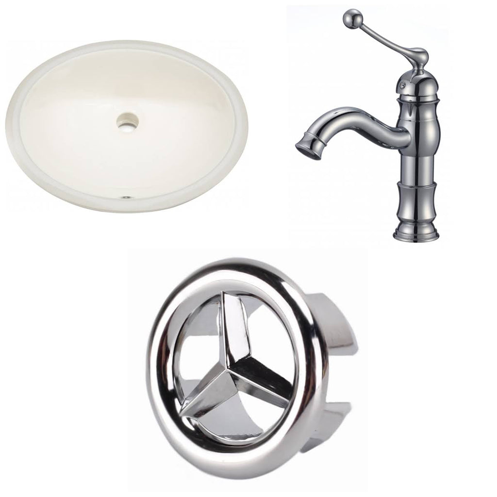 19.75 in. Oval Undermount Sink Set in Biscuit M777473