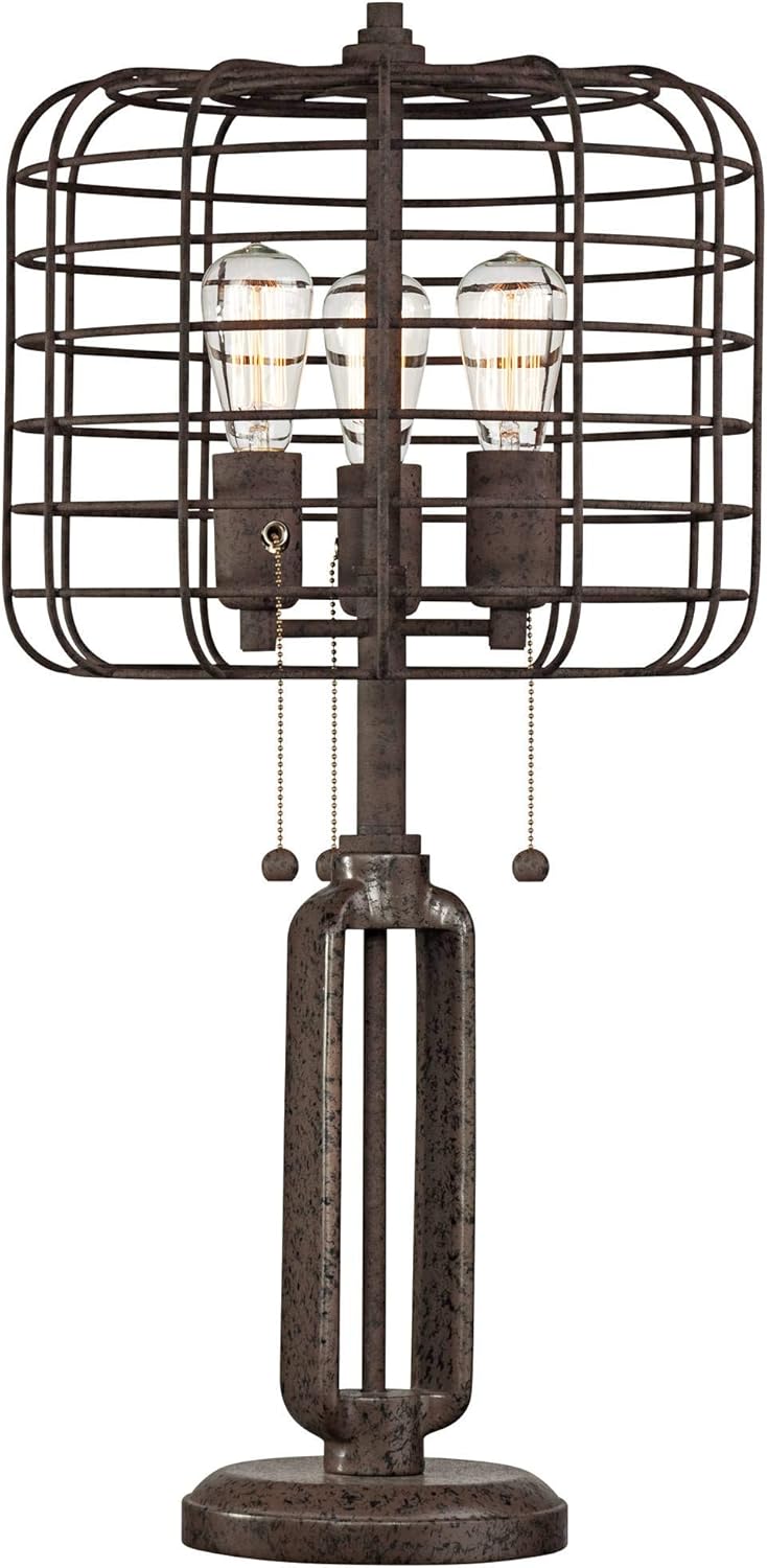 Industrial LED Dimmable Table Lamp Rust Metal T8710
