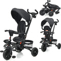 Pink 7-in-1 Kids Folding Tricycle with Canopy U590