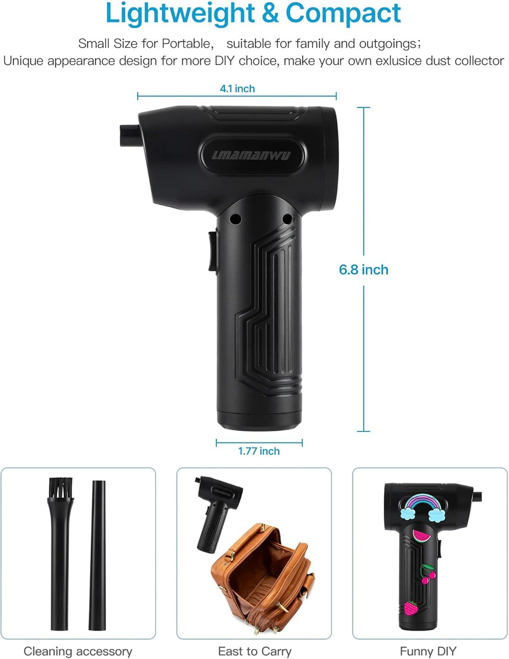 Cordless Air Duster Portable Air Blower 50000 RPM Rechargeable E969914