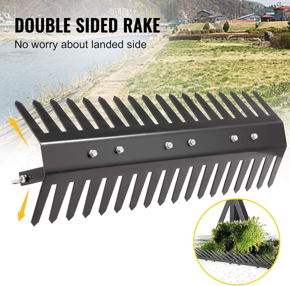 24 inch Double Sided Aquatic Weed Rake with 66 ft Rope V494