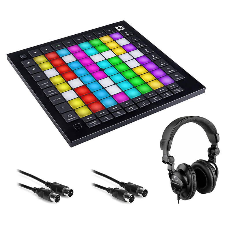 MIDI Grid Instrument Controller with Studio Headphones O748694