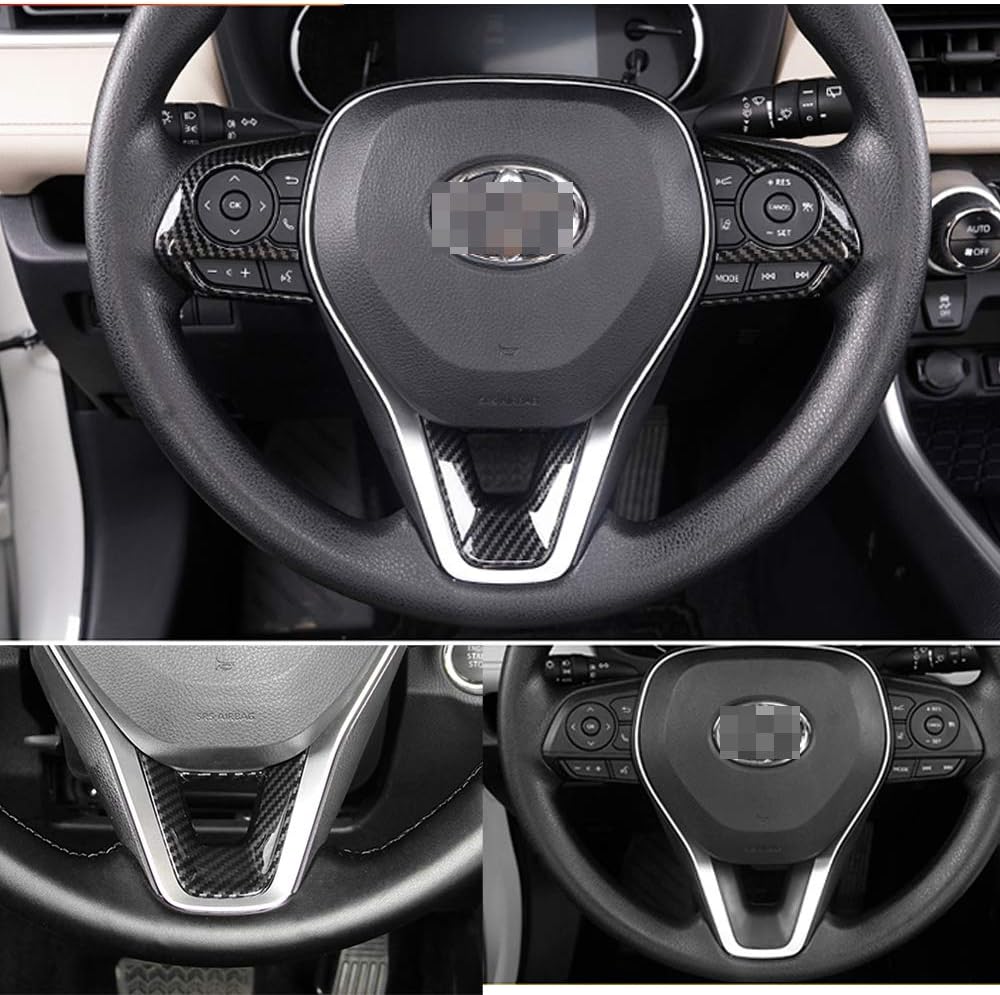 ABS Carbon Fiber Steering Wheel Cover Trim 3pcs O166