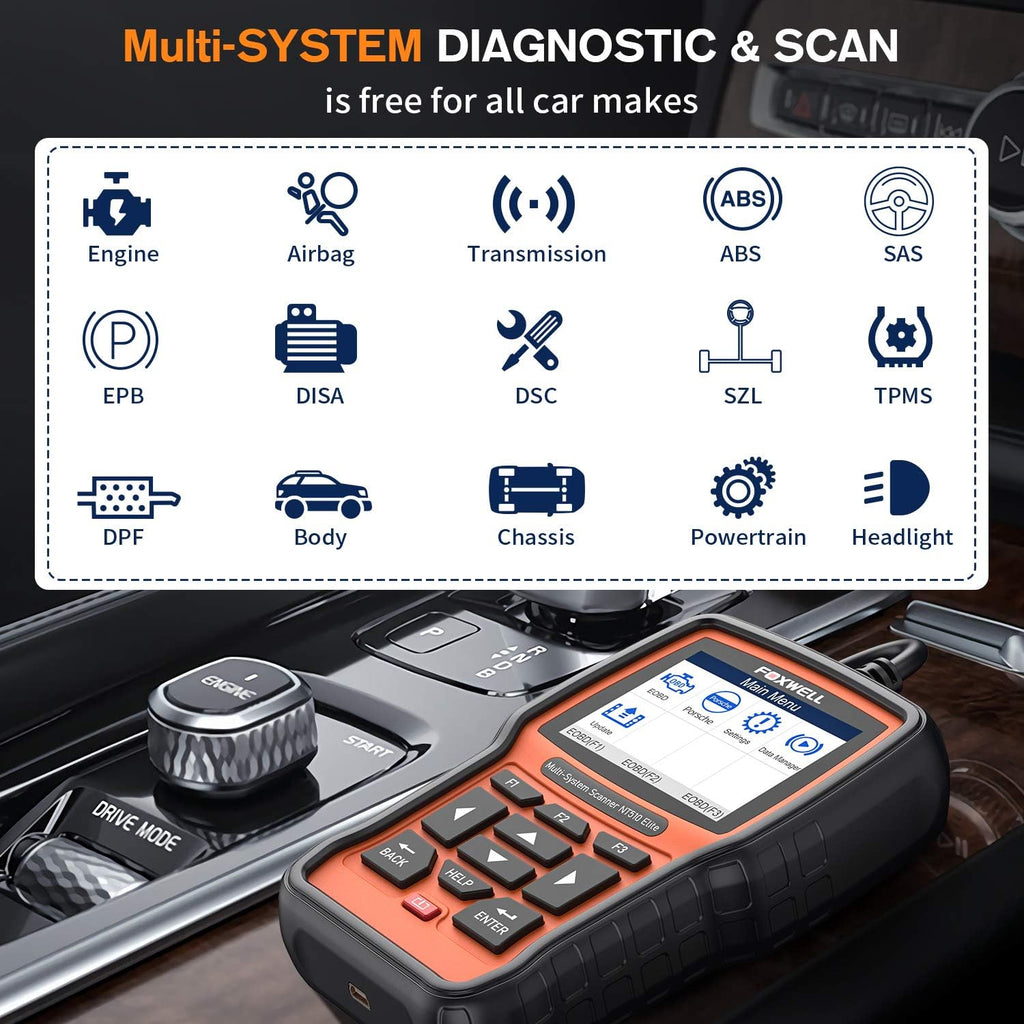 All Systems Obd2 Scanner with Oil Reset EPB SAS TPMS Battery Registration N7237