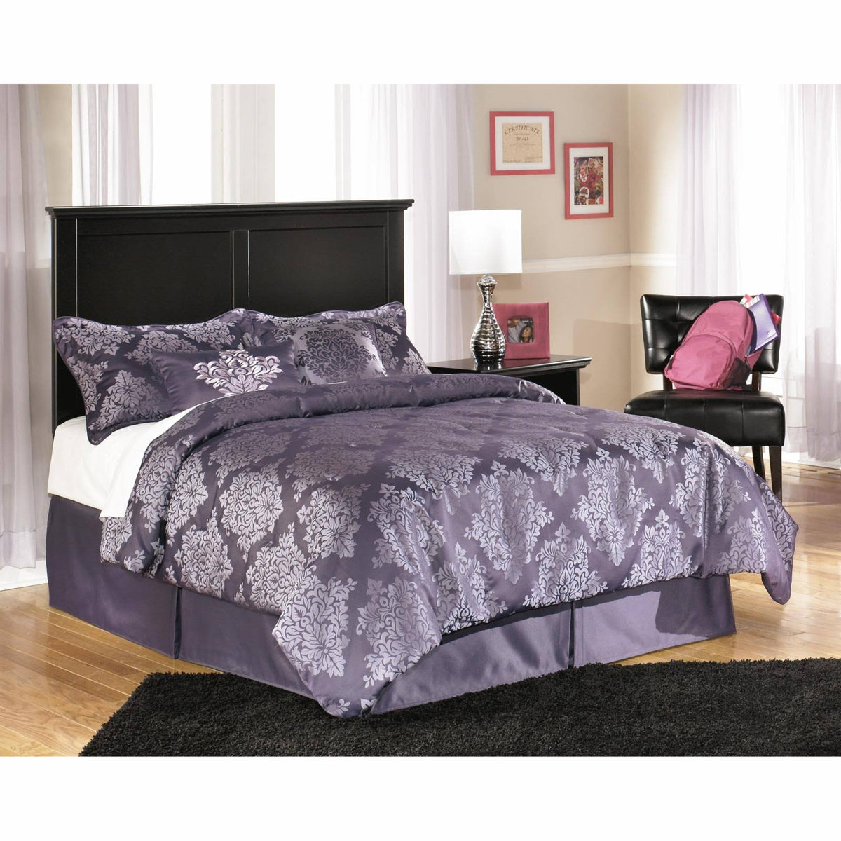 Black King California King Panel Headboard Y9424