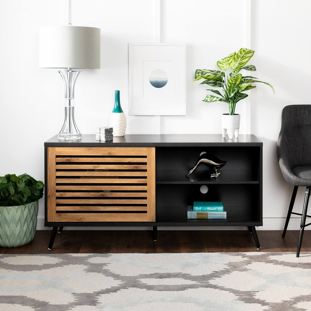 Black Sliding Door TV Console C29942