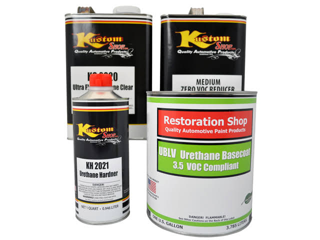 Neptune Blue Low VOC Urethane Basecoat Clearcoat Car Auto Paint Medium Gallon Kit G783433