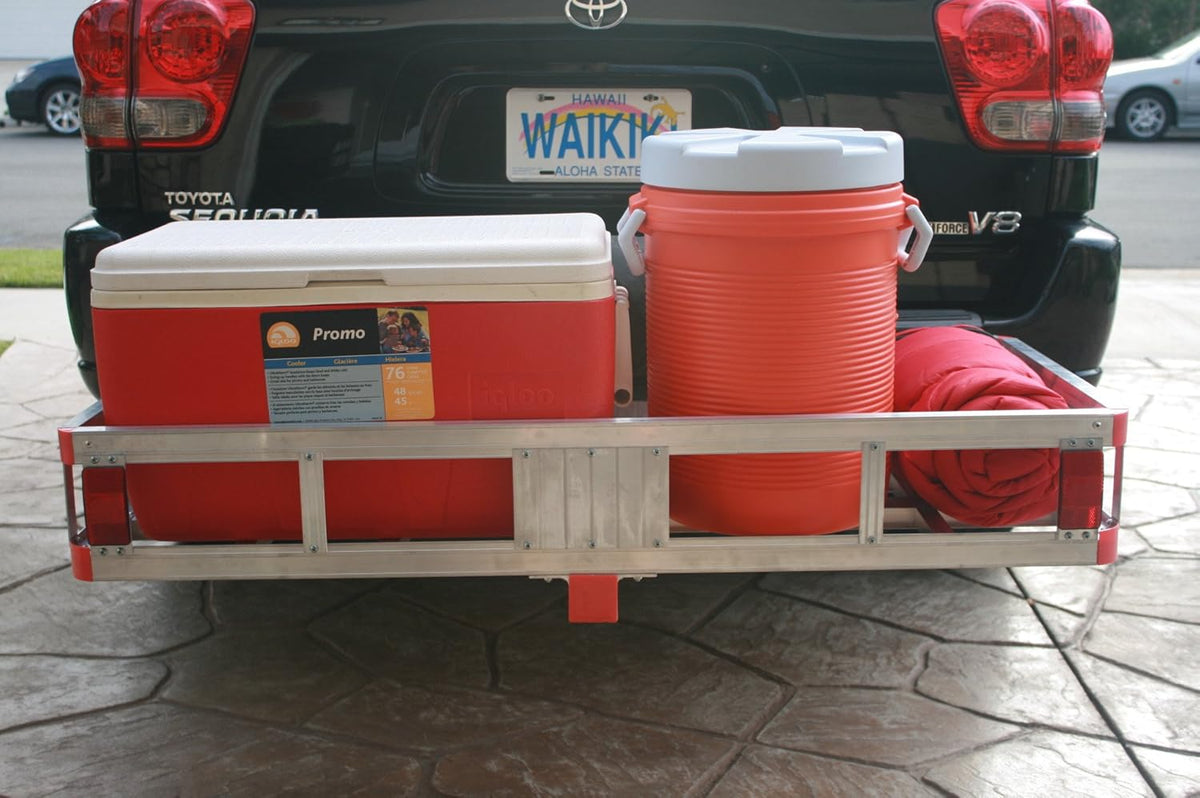 49 x 22.5 Aluminum Hitch Cargo Carrier with High Side Rails V14140