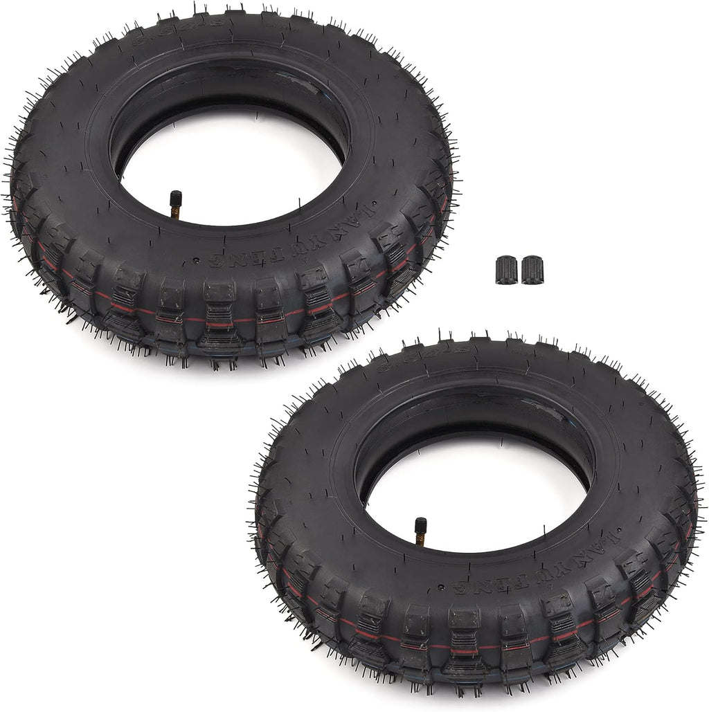3.50-8 Tire and Inner Tube with TR87 Bent Angled Valve Stem Pack of 2 S39817