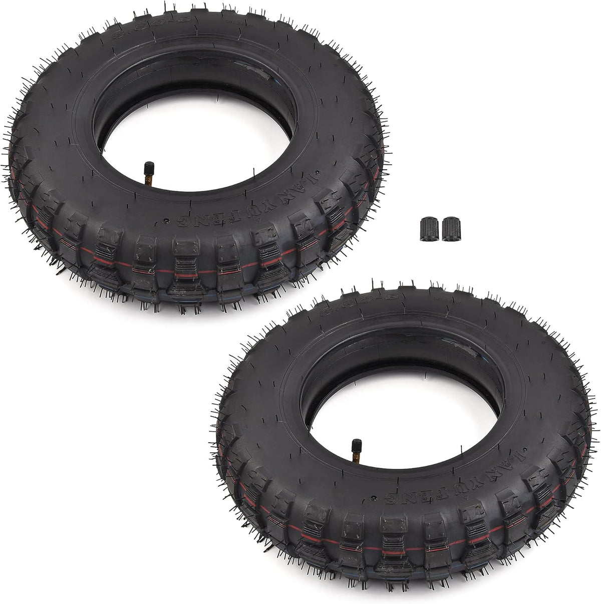 3.50-8 Tire and Inner Tube with TR87 Bent Angled Valve Stem Pack of 2 S39817