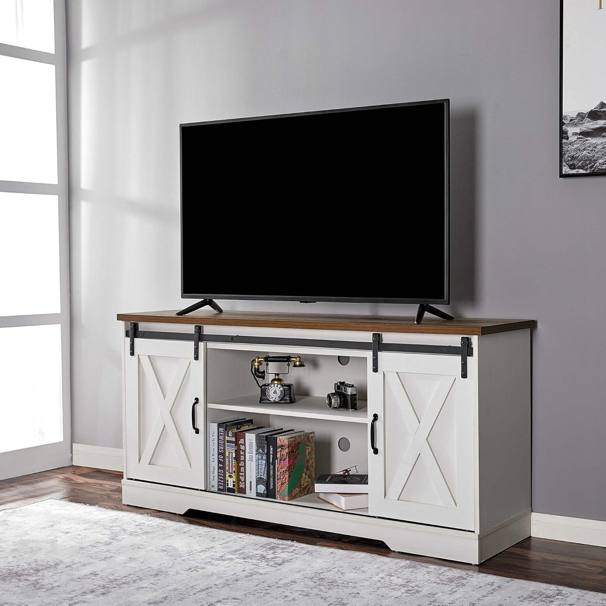 White Wood Fireplace TV Stand with 23'' Electric Fireplace Insert P1423