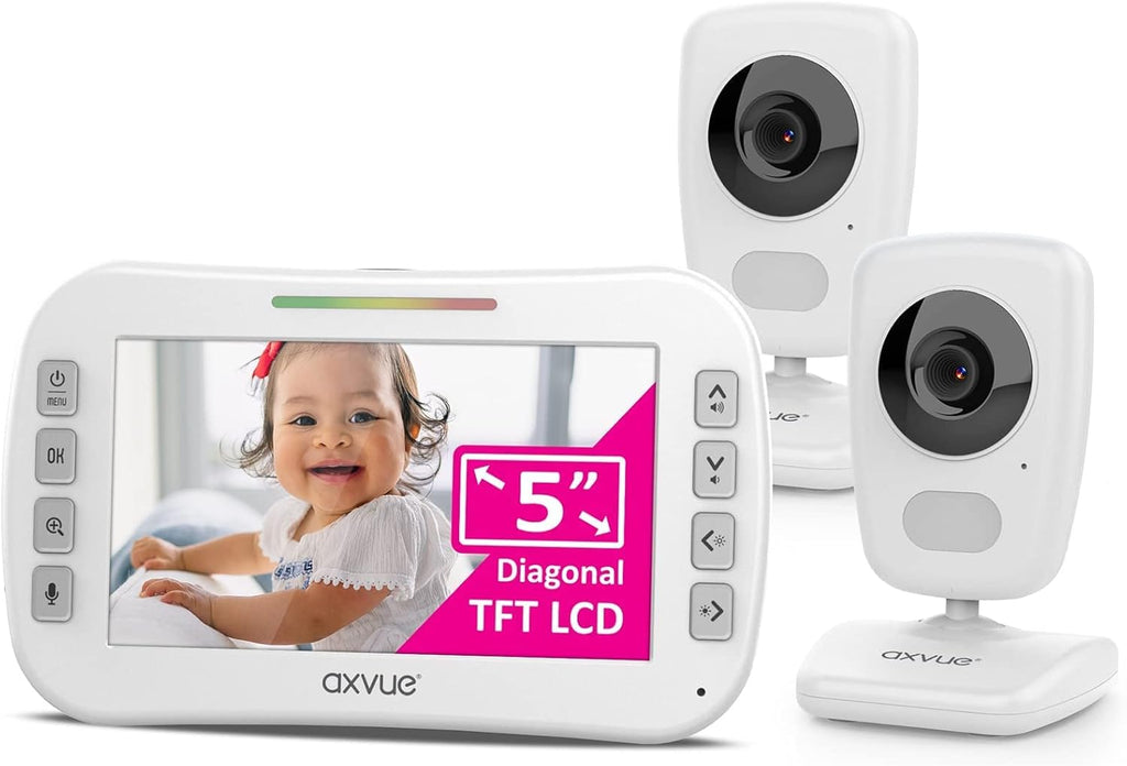 Video Baby Monitor with 5 Screen, Night Vision, Temperature Alert K3909
