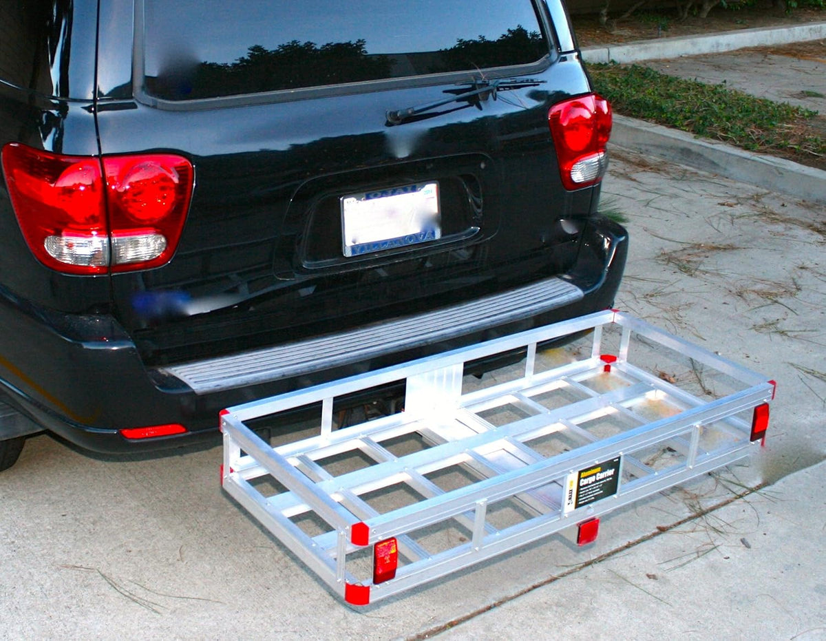 49 x 22.5 Aluminum Hitch Cargo Carrier with High Side Rails V14140
