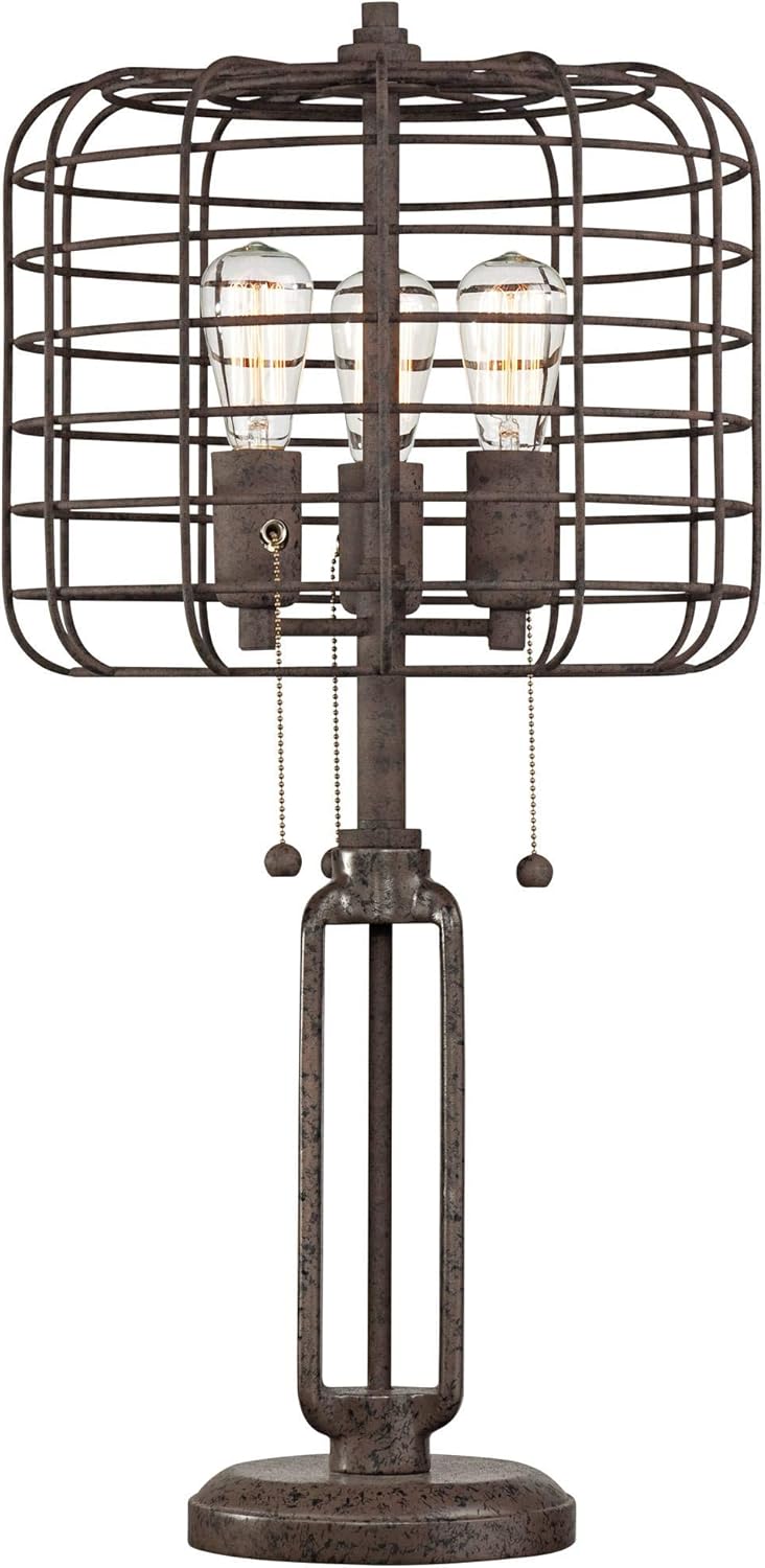 Industrial LED Dimmable Table Lamp Rust Metal T8710