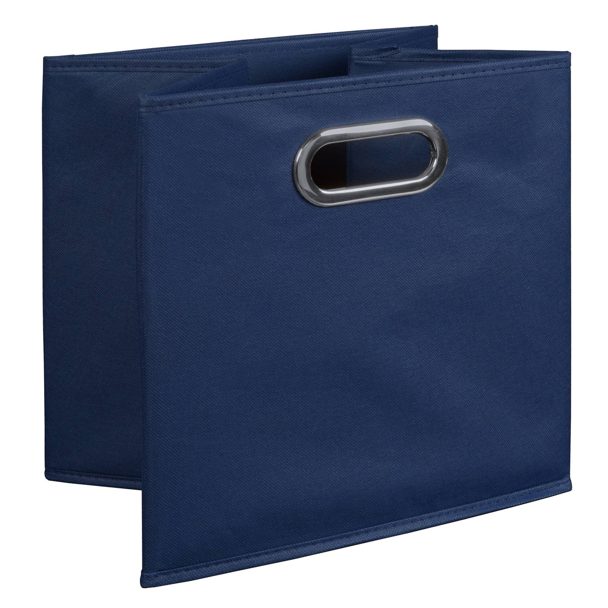 34 in. Square Folding Bookcase with Fabric Bins W87302