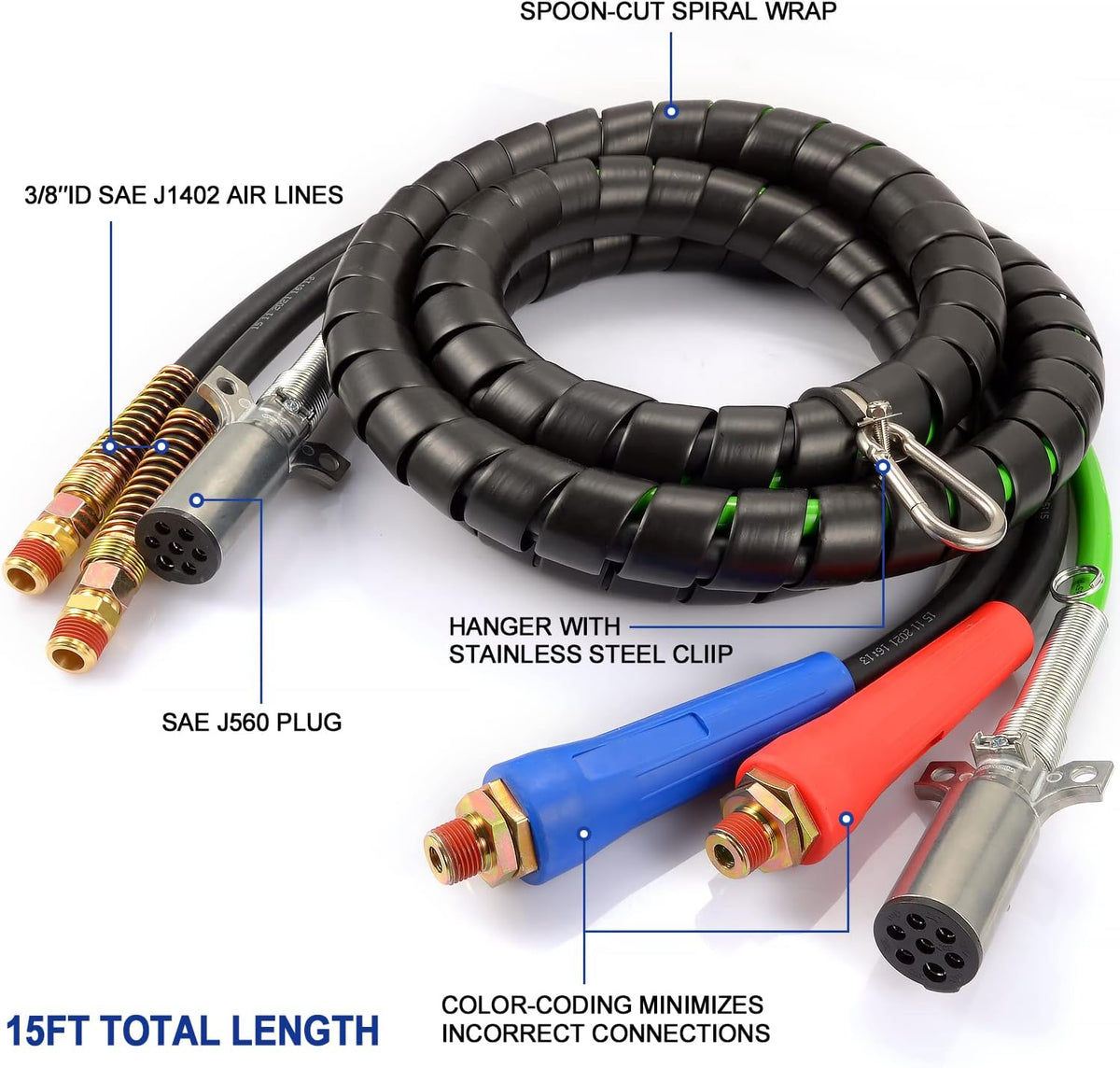 15ft 3 in 1 Air Line Hose Assemblies W92088