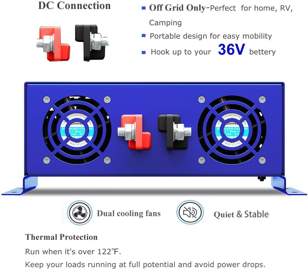 4000 Watt Pure Sine Wave Inverter 36V DC to 120V AC B64499