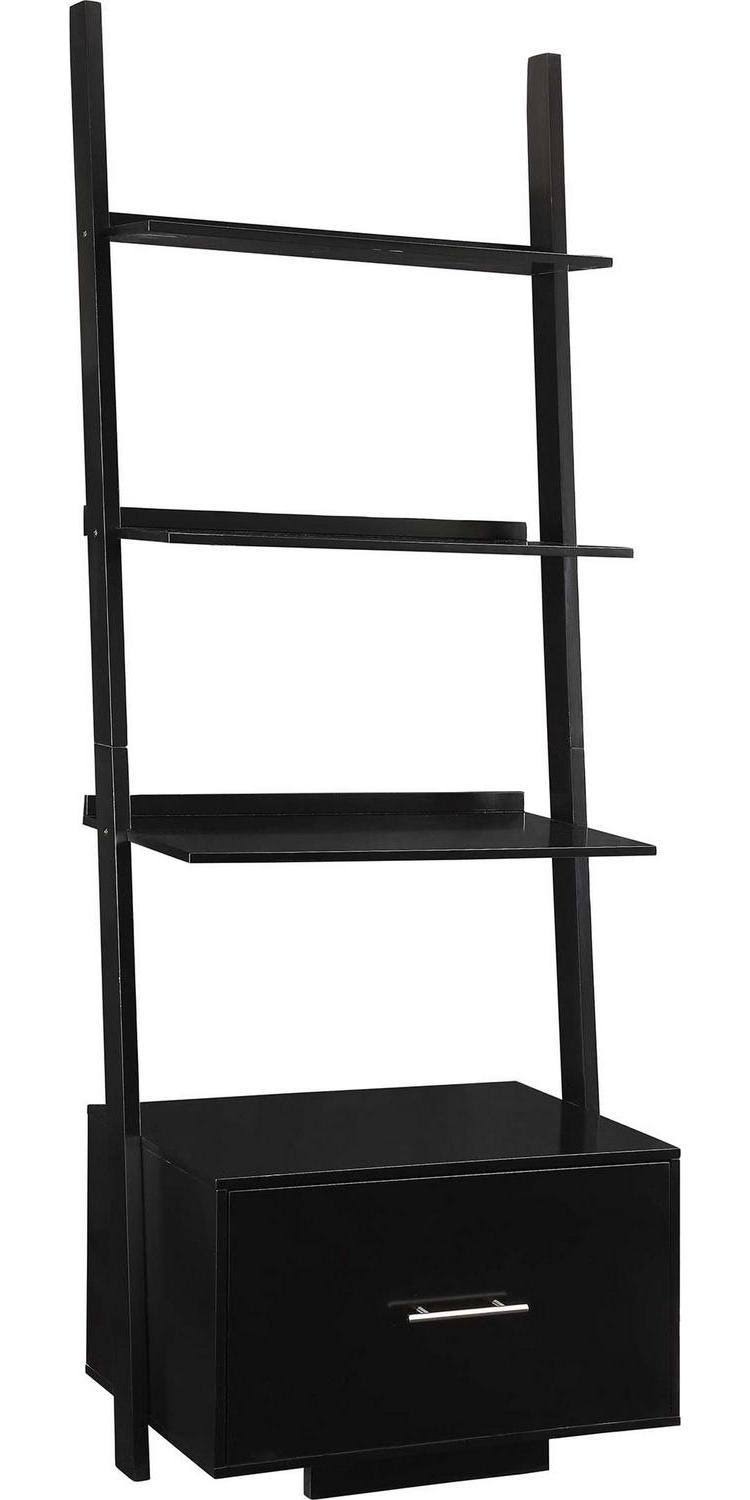 Ladder Bookcase with File Drawer J3153