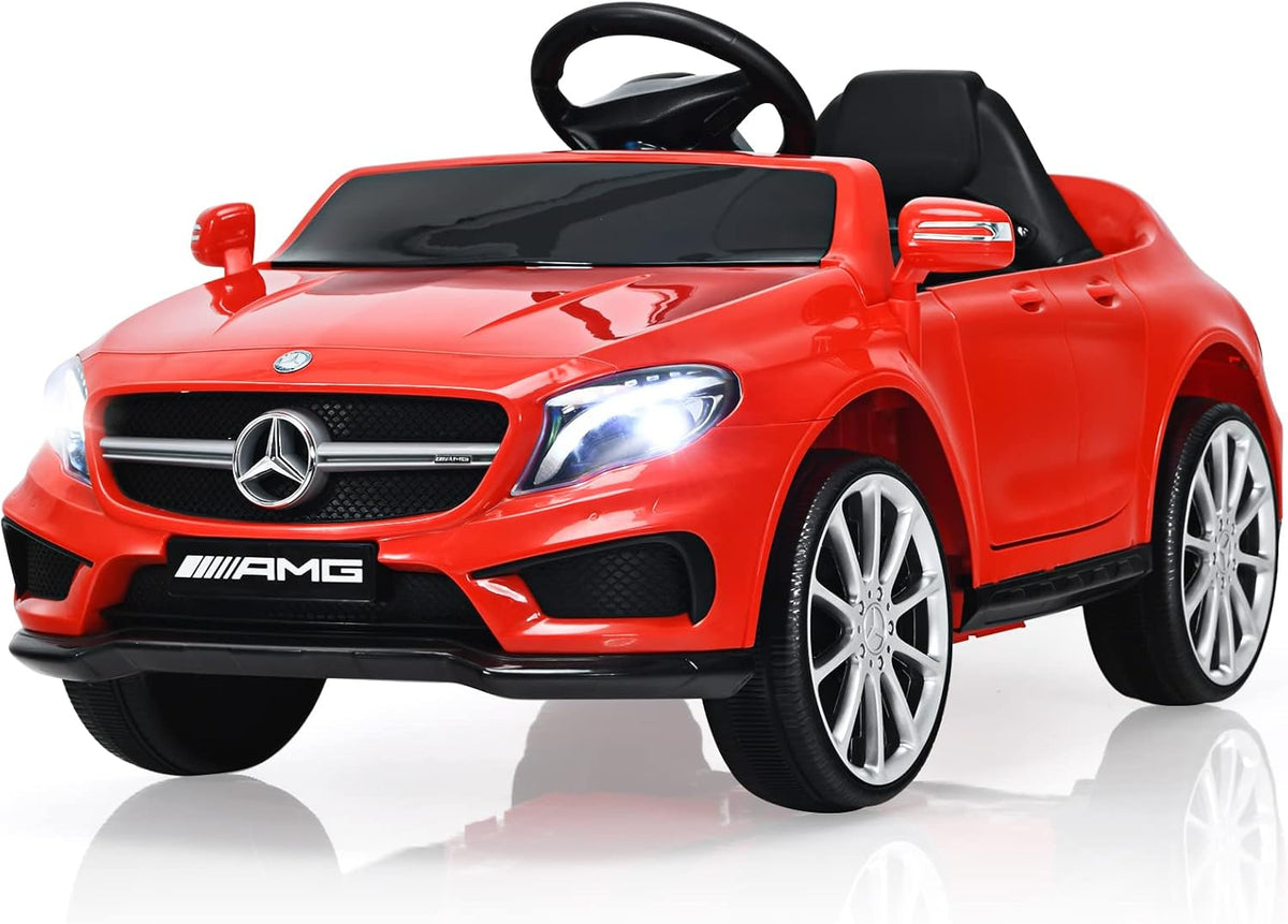 12V Electric Kids Ride On Car with Remote Control, MP3, USB, 2 Speeds, LED Lights, White D16078