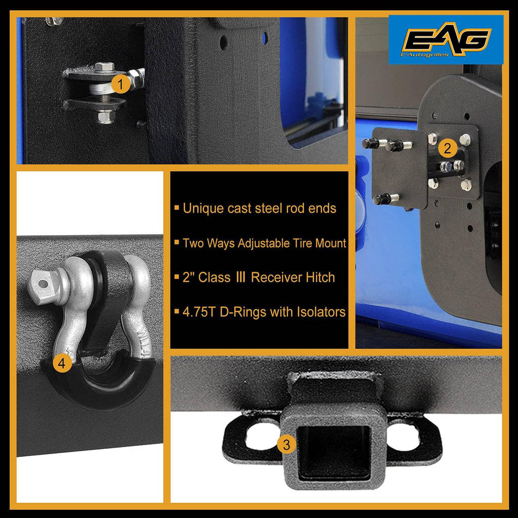 Rear Bumper with Tire Carrier & Adjustable Tire Mount G26902