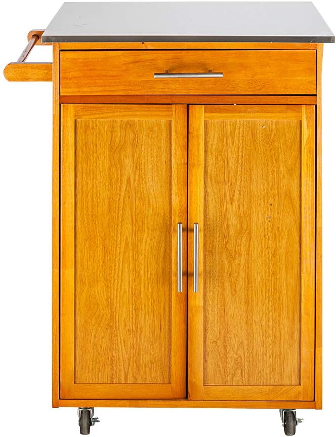 Kitchen Island Cart on Wheels with 2 Drawers and 2 Shelves H4501