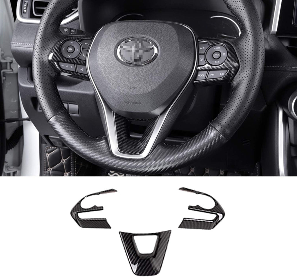 ABS Carbon Fiber Steering Wheel Cover Trim 3pcs O166