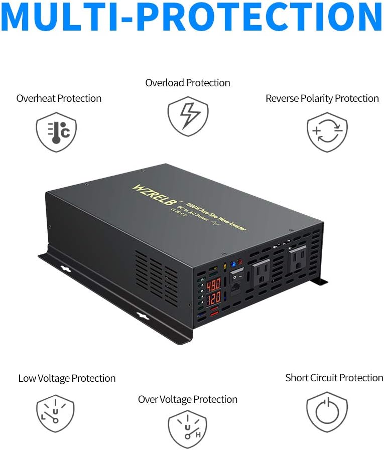 1500W 48V Pure Sine Wave Power Inverter with Remote Controller F78755