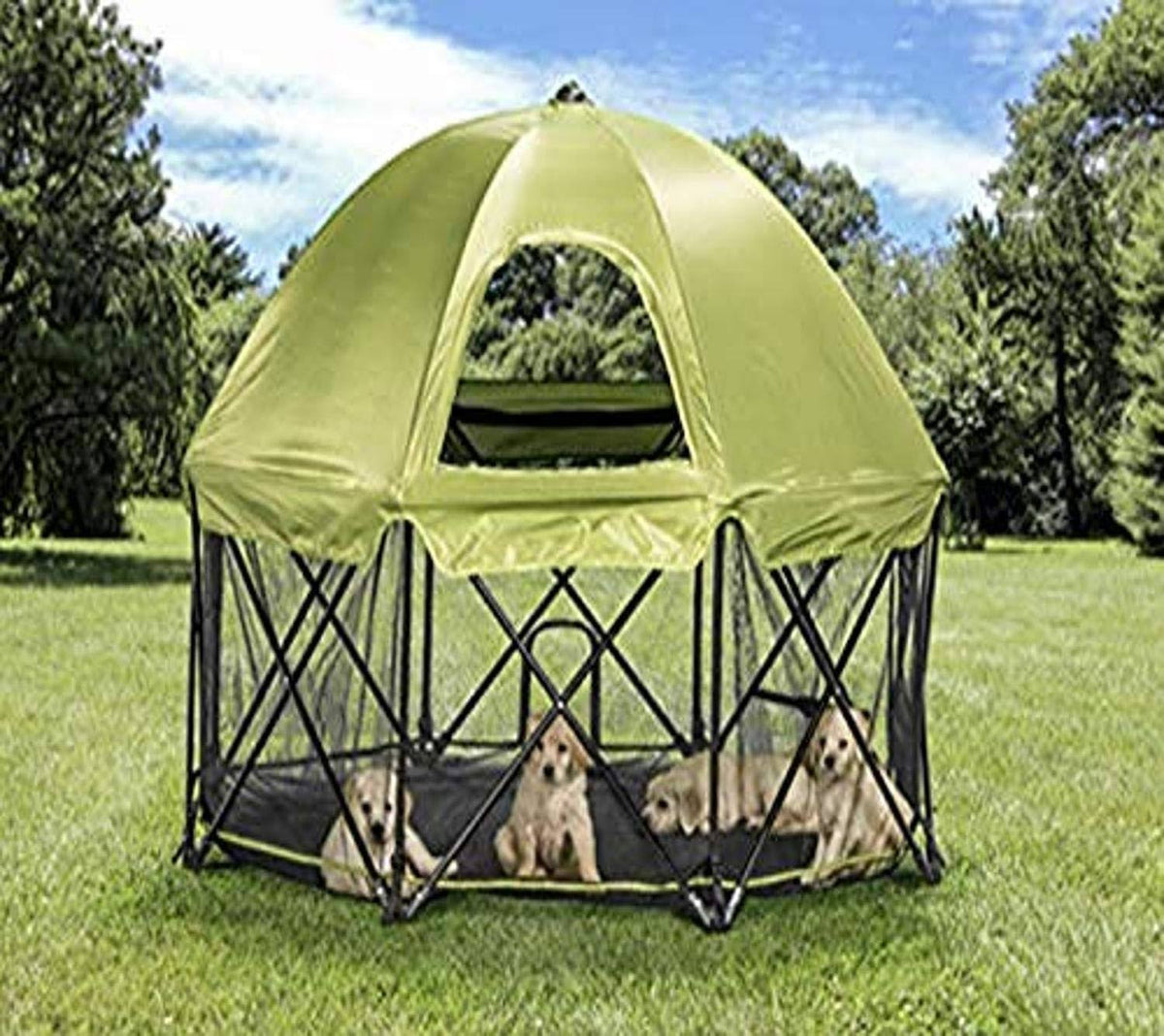 Green Eight Panel Pet Pen with Canopy M86833
