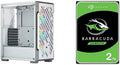 White Mid-Tower Tempered Glass Case & 2TB 3.5 Inch Internal Hard Drive U328417